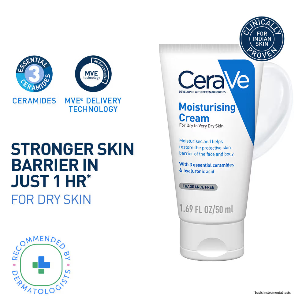 Moisturizer Cream For Dry Skin With Ceramides & Hyaluronic Acid